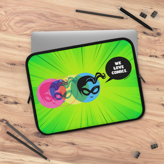 Green Masked Vigilante We Love Comics ComicBooked! Laptop Sleeve