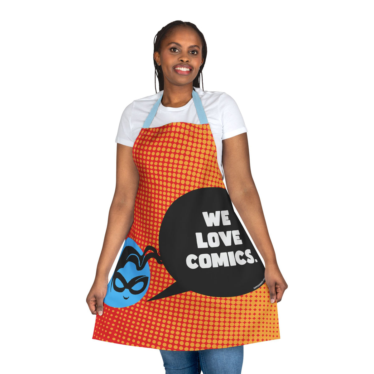 Masked Vigilante We Love Comics Orange Halftone ComicBooked! Apron