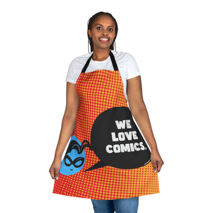 Masked Vigilante We Love Comics Orange Halftone ComicBooked! Apron