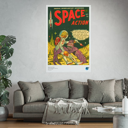 Space Action 3 Cover Golden Age Poster