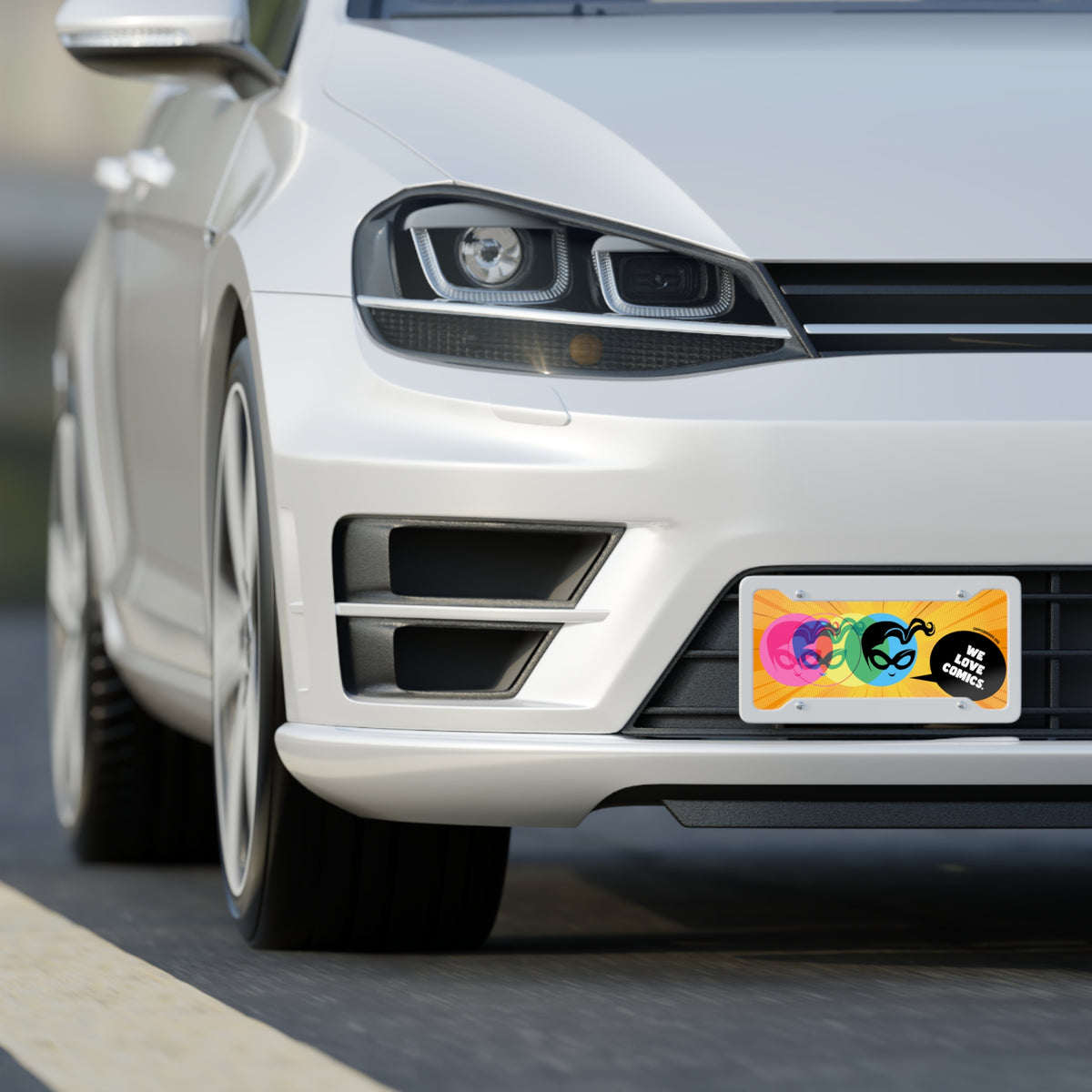 Orange Masked Vigilante We Love Comics ComicBooked! License Plate