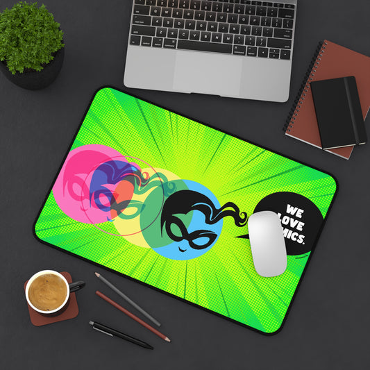 Green Masked Vigilante We Love Comics ComicBooked! Desk Mat