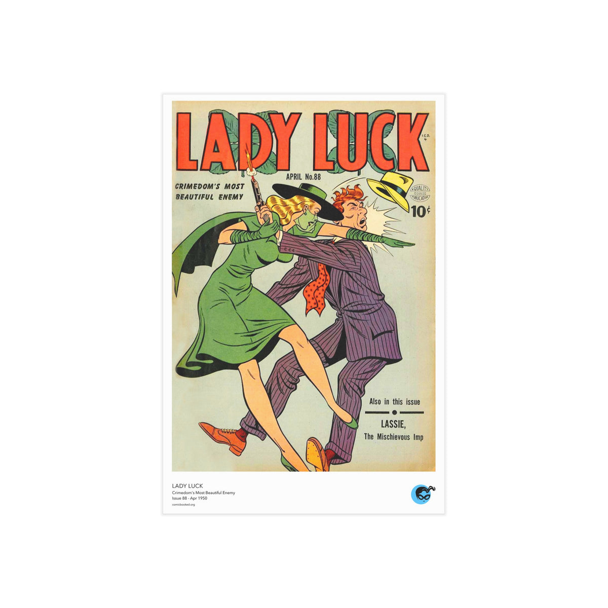 Lady Luck 88 Cover Golden Age Mini Print