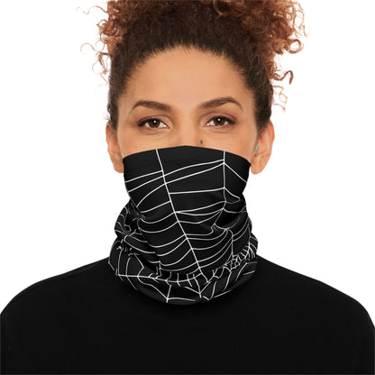 Secret ID Spider Web White Black Multifunctional Neck Gaiter