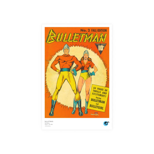 Bulletman 2 Cover Golden Age Poster