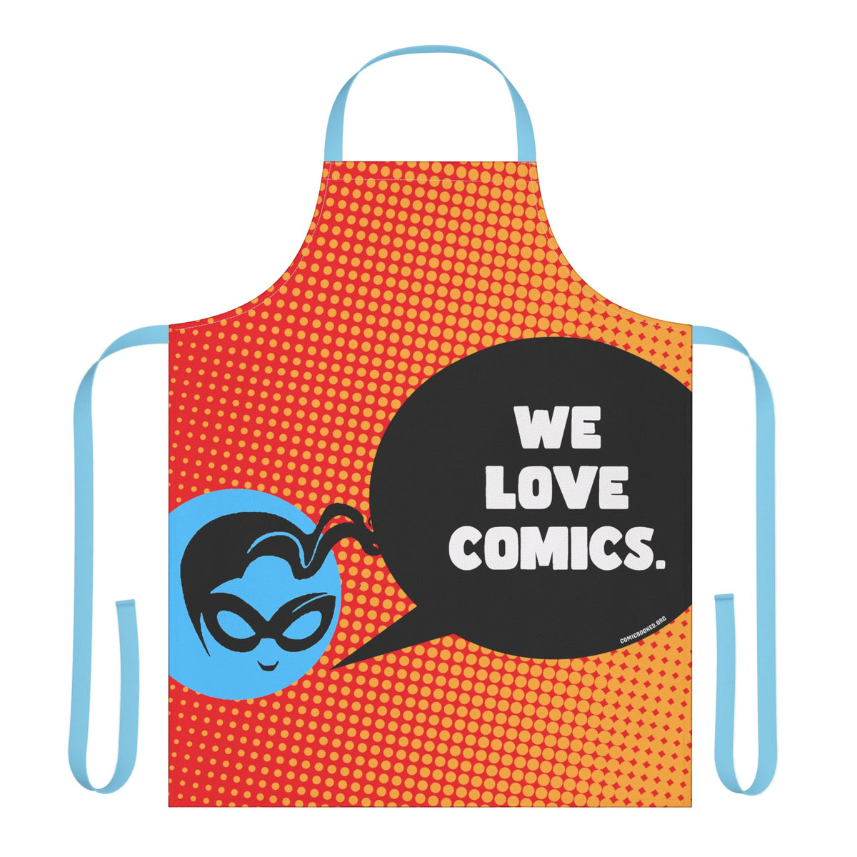 Masked Vigilante We Love Comics Orange Halftone ComicBooked! Apron
