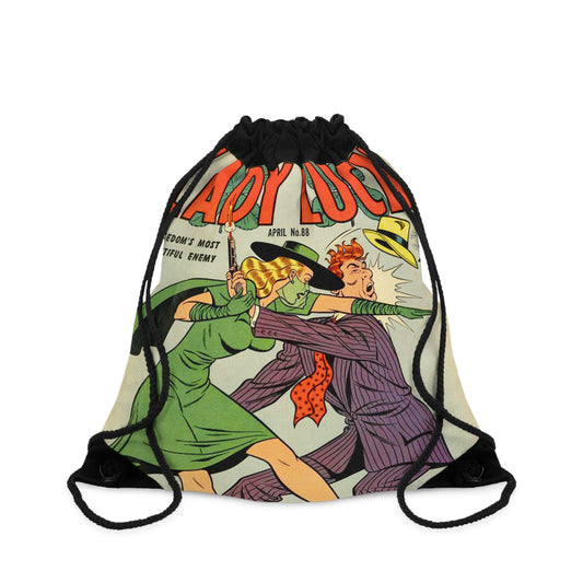 Lady Luck 88 Cover Golden Age Lined Drawstring Bag