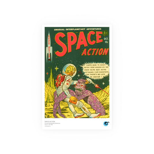 Space Action 3 Cover Golden Age Poster