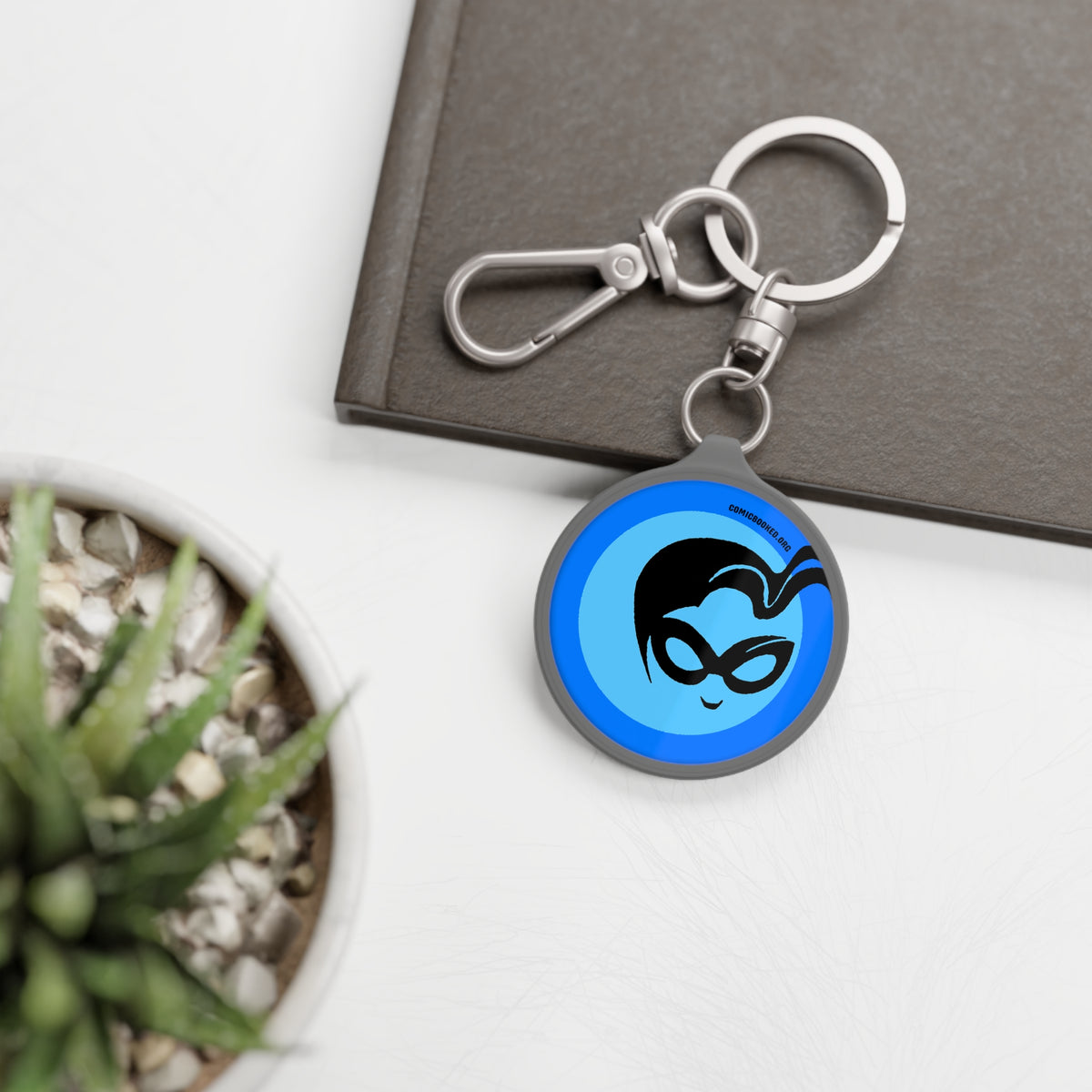 Blue Masked Vigilante ComicBooked! Key Ring Tag