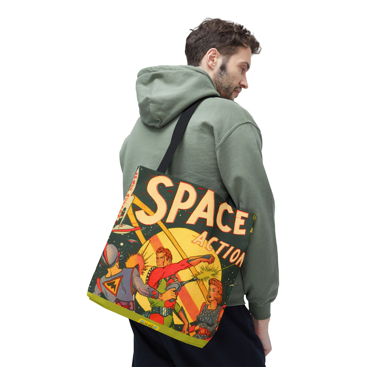 Space Action 1 Cover Golden Age Tote Bag