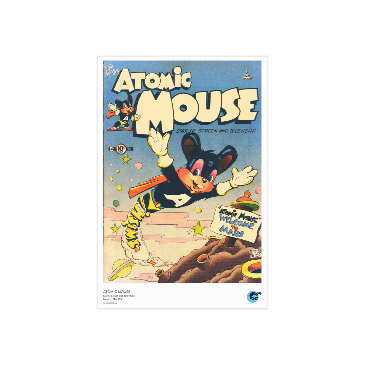 Atomic Mouse 1 Cover Golden Age Mini Print
