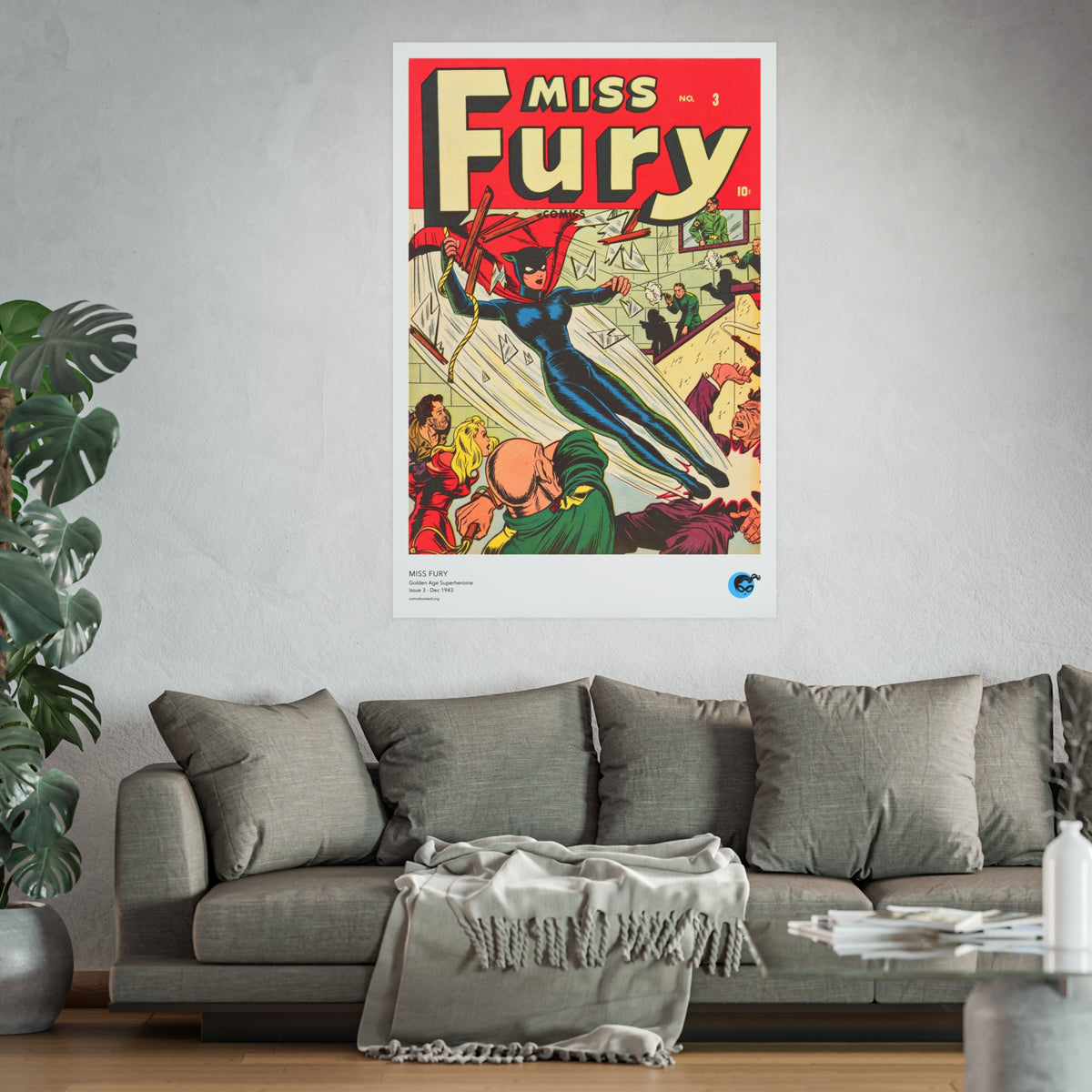 Miss Fury 3 Cover Golden Age Poster